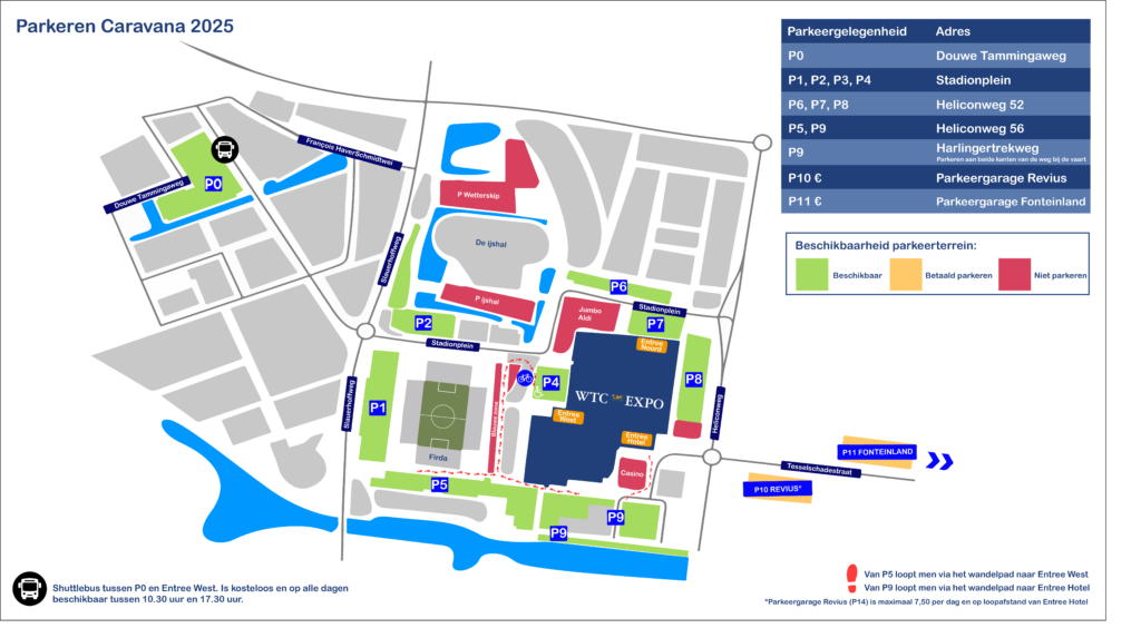 Parkeerplattegrond Caravana